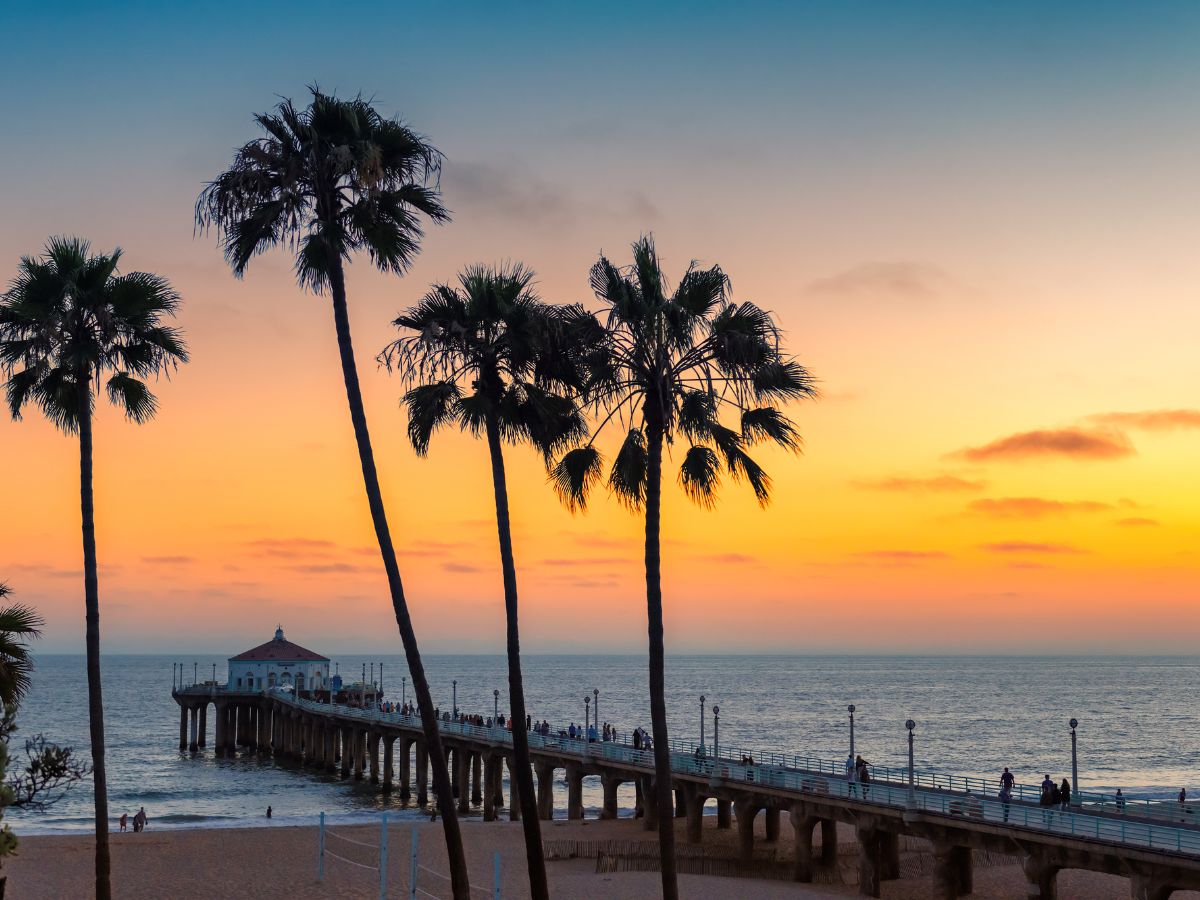 sunset at Los Angeles, California