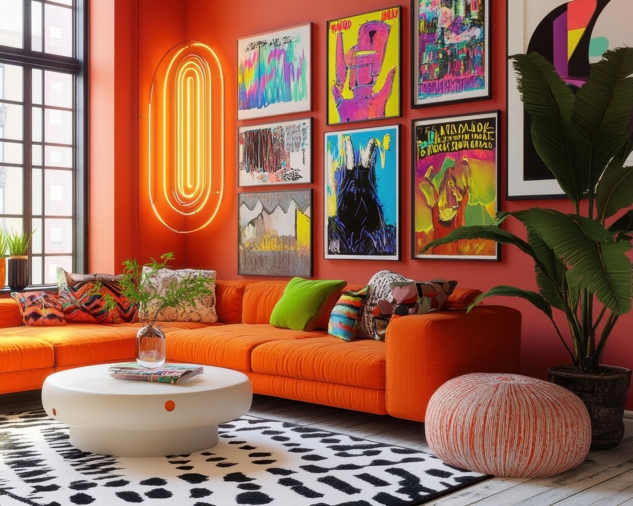 wall art in a living room