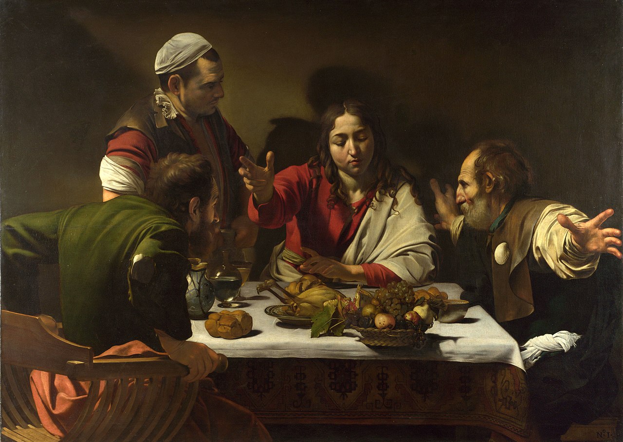 Supper at Emmaus, oil on canvas by Caravaggio, c. 1601; at the National Gallery, London, UK.