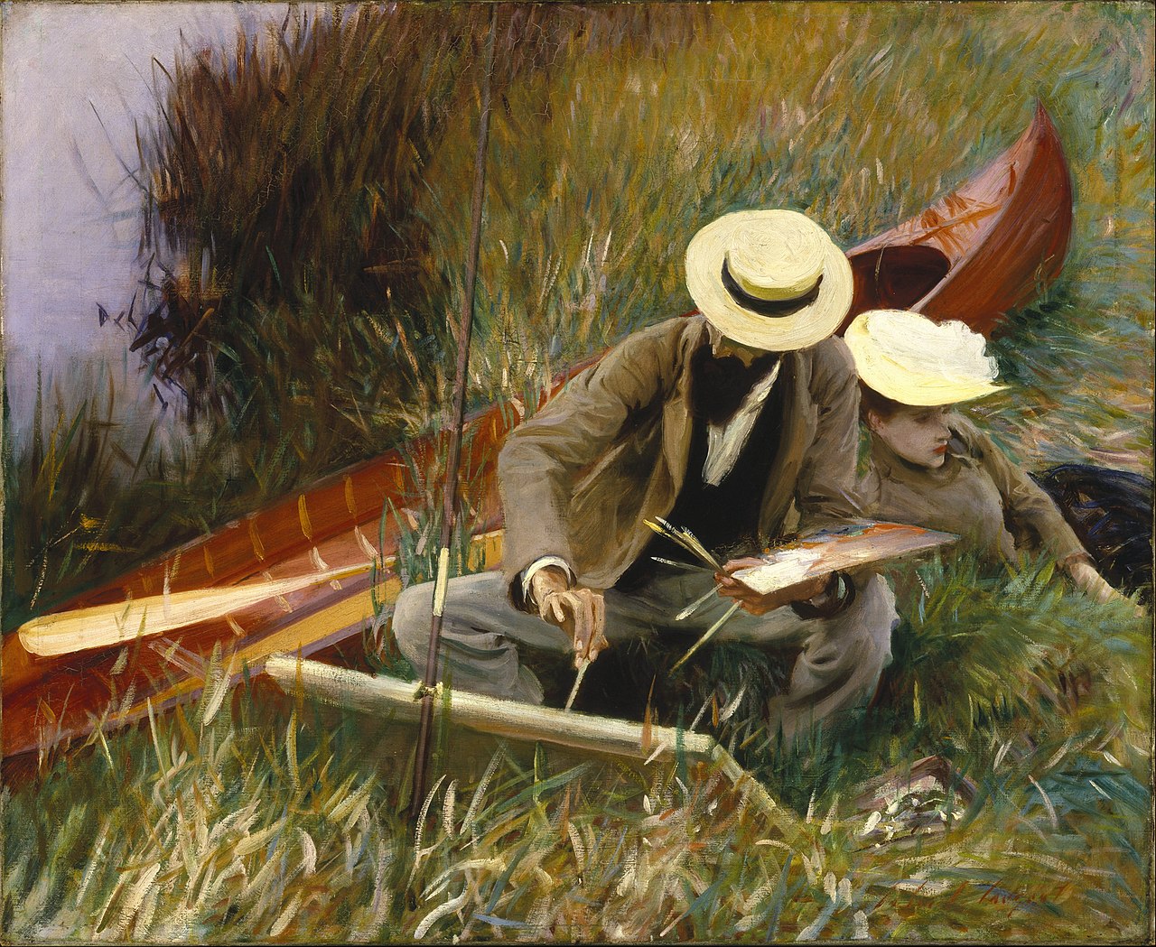 An Out-of-Doors Study, oil on canvas by John Singer Sargent, 1889, 65.9 cm x 80.7 cm (25.9 in x 31.7 in); in Brooklyn Museum, New York City.