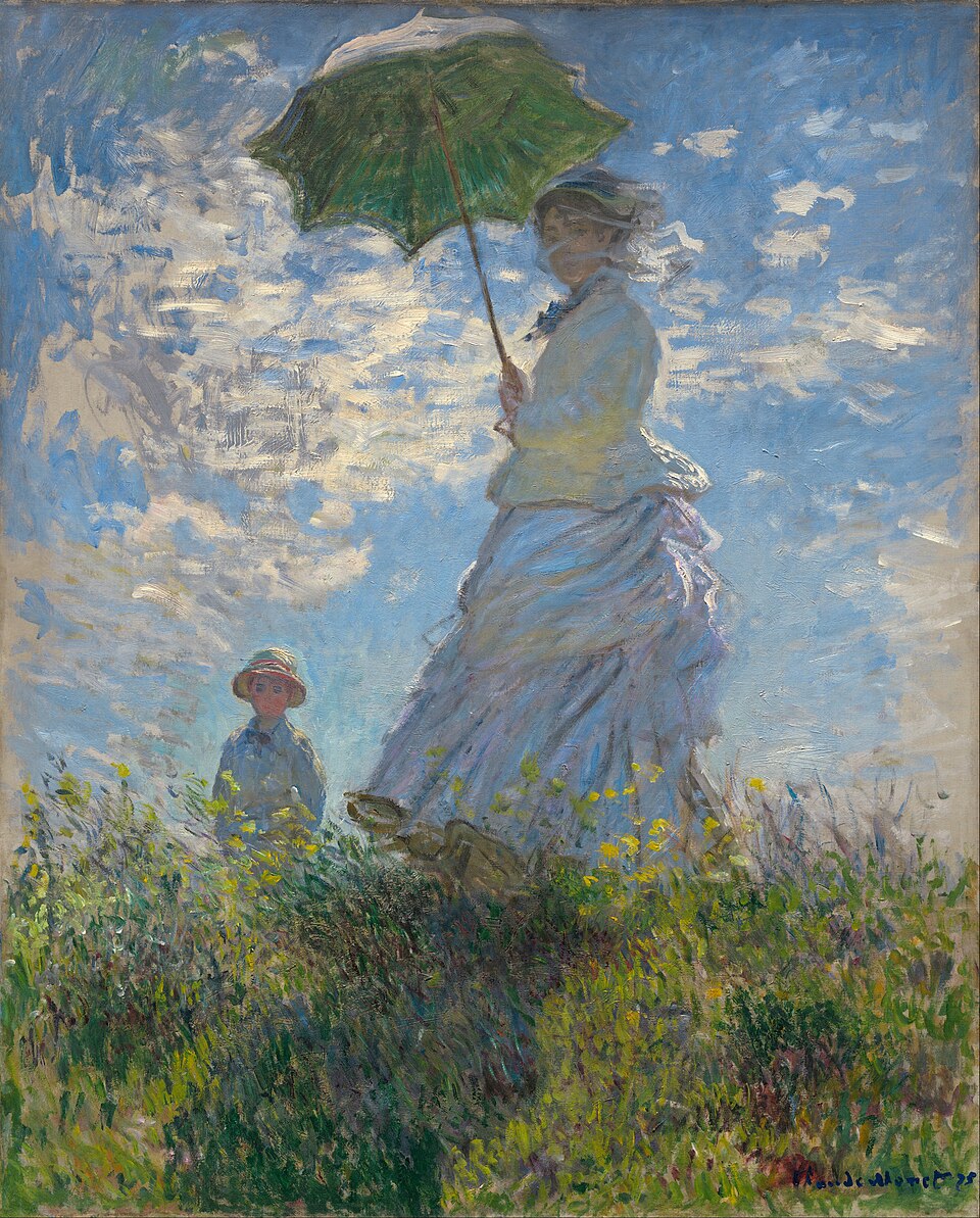 Woman with a Parasol-Madame Monet and Her Son, oil on canvas by Claude Monet, 1875, 100cm x 82cm; National Gallery of Art, Washington, D.C.