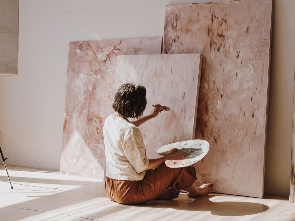 artist working on a painting