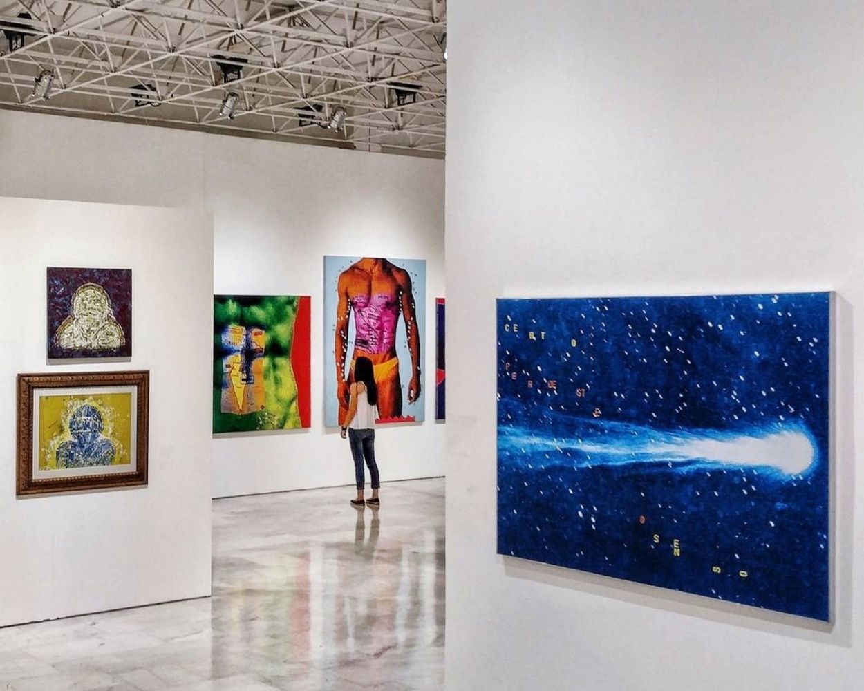 woman at an art gallery