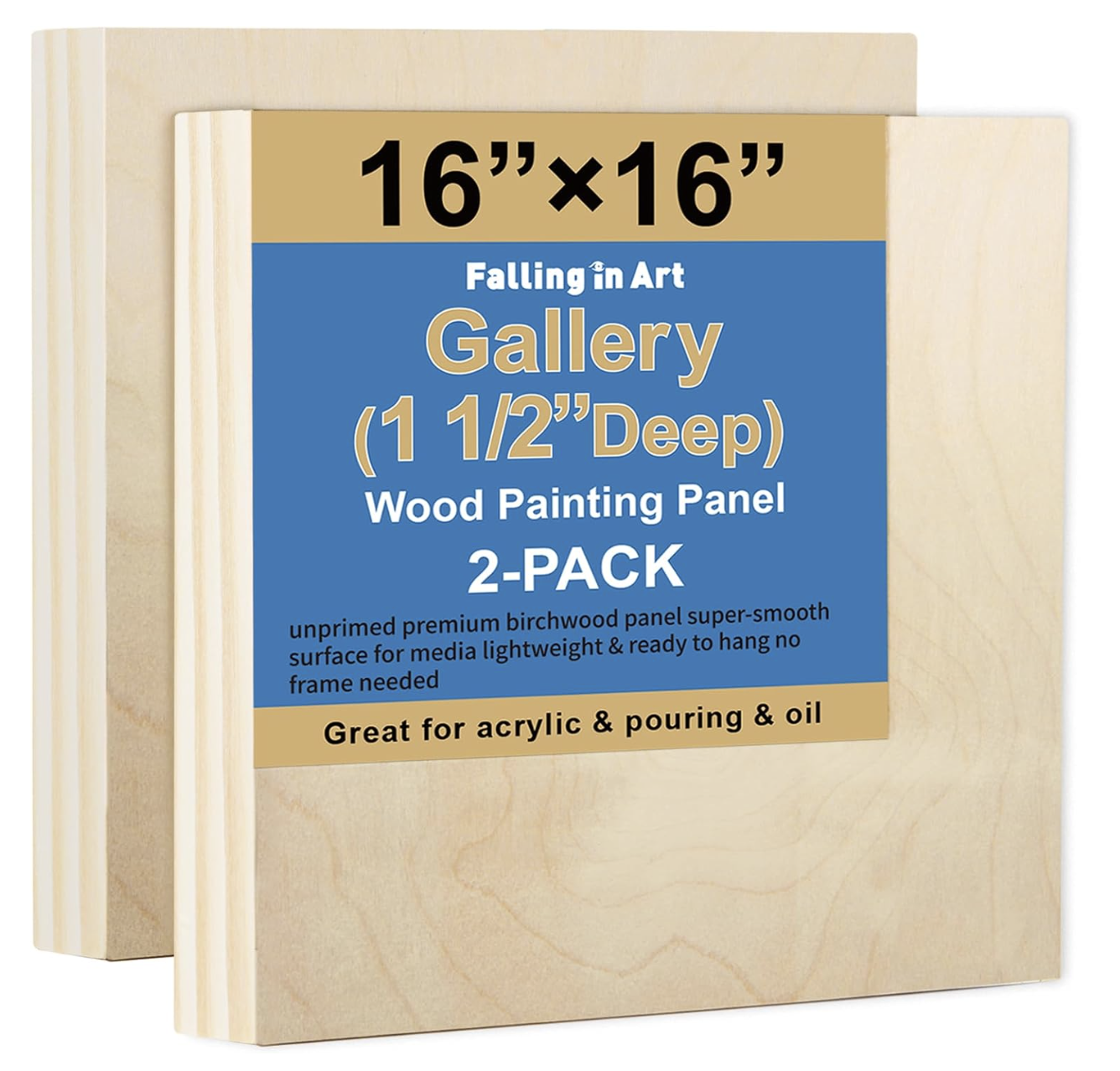 16x16 inch cradled wood painting panel